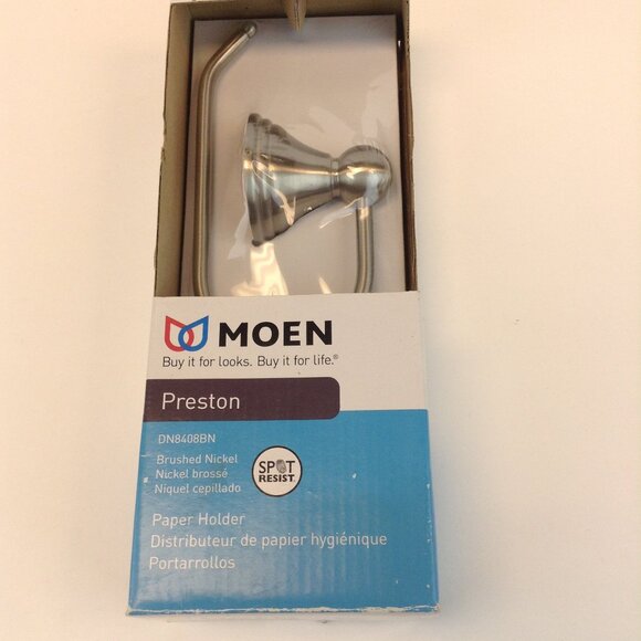 MOEN "Preston" DN8408BN Brushed Nickel Toilet Paper Holder - Picture 2 of 10